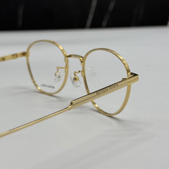 NEW BOTTEGA VENETA BV1016OA 002 ROUND GOLD UNISEX EYEGLASSES BOTTEGA VENETA - Picture 6 of 10